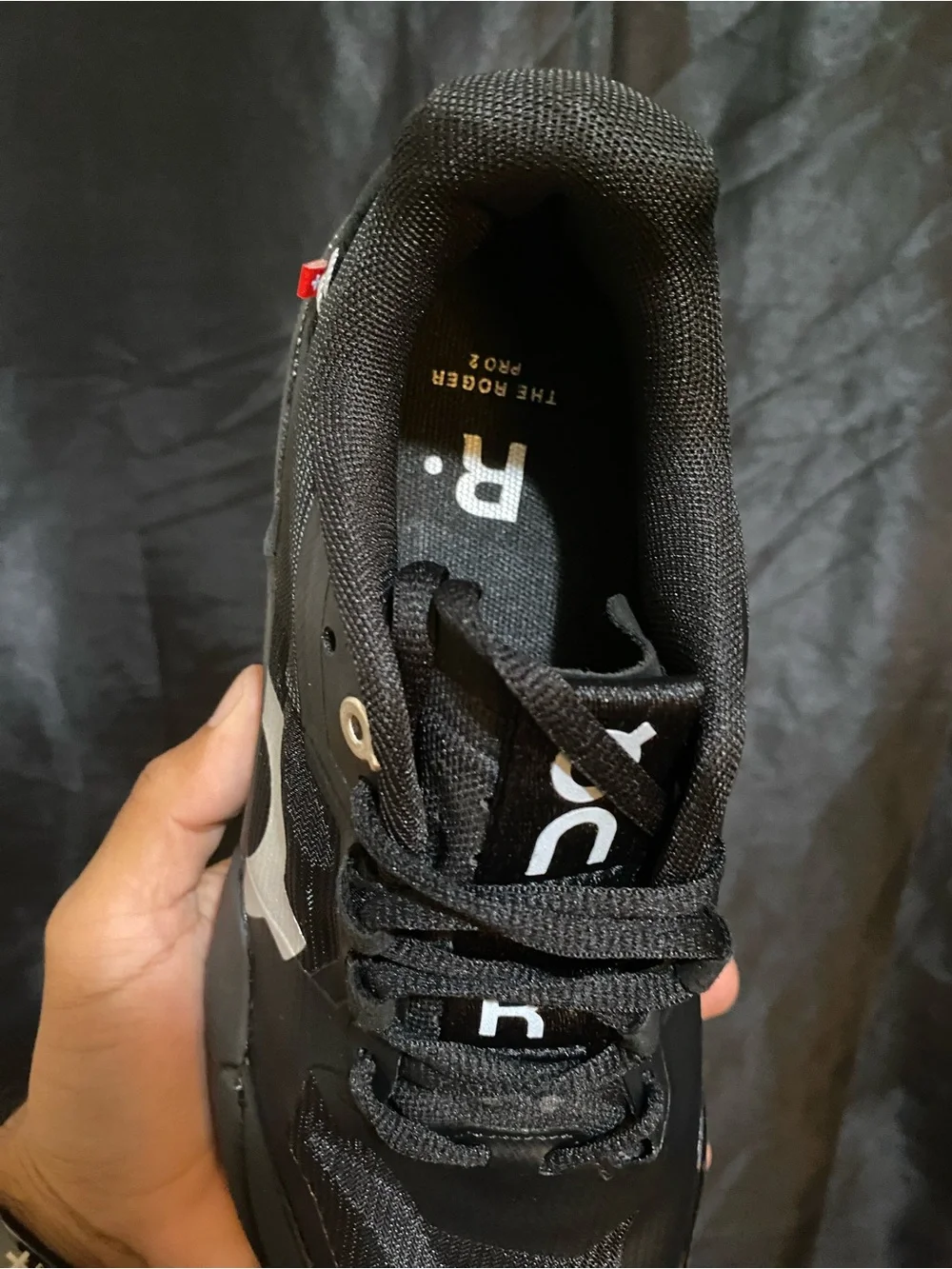 On Running Black Men's Athletic Sneakers with White Logo